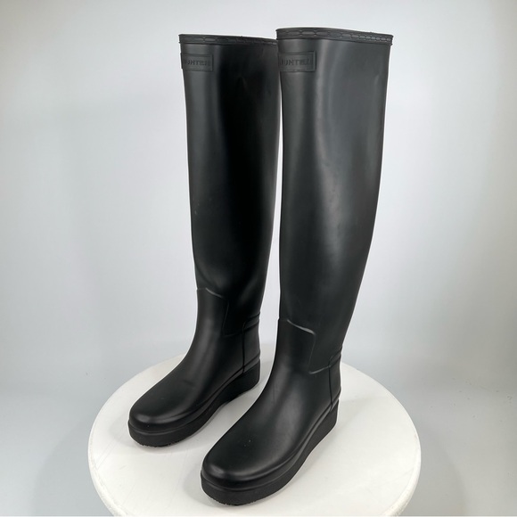 Hunter Boots Creeper Knee High Tall Black Rain  Fisherman Fall Autumn Winter 6 - Picture 1 of 15